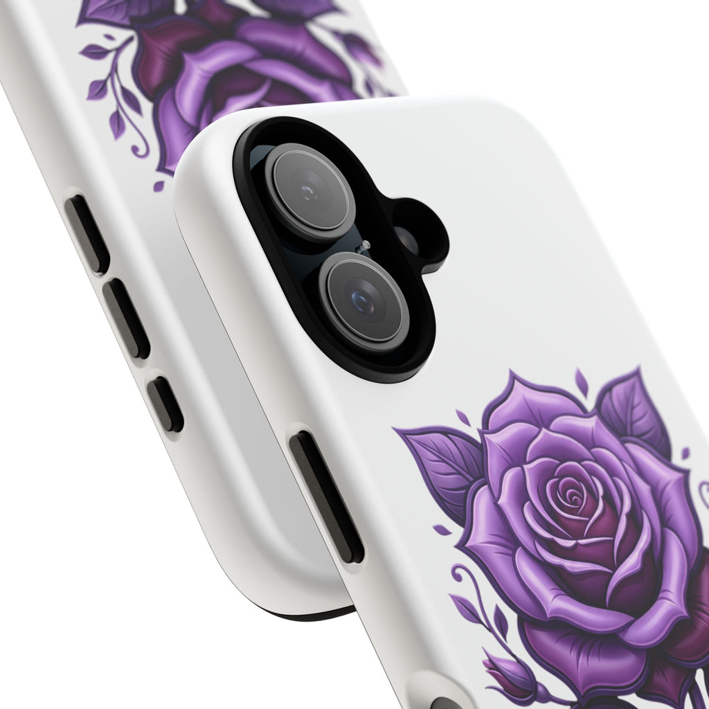 Purple Rose Tough Phone Case — Floral Protective Phone Cover