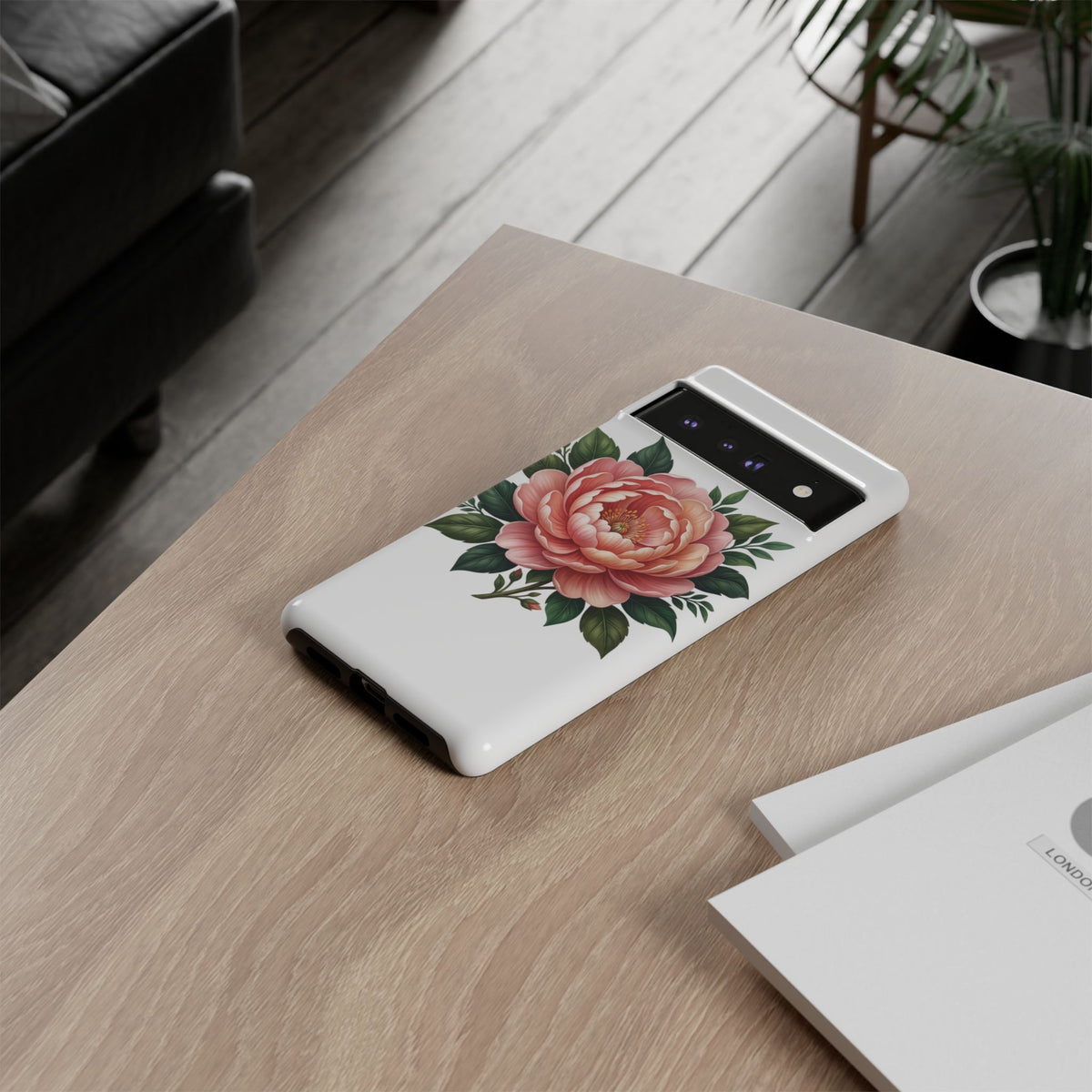 Floral Peony Tough Phone Case — Protective Botanical iPhone Cover