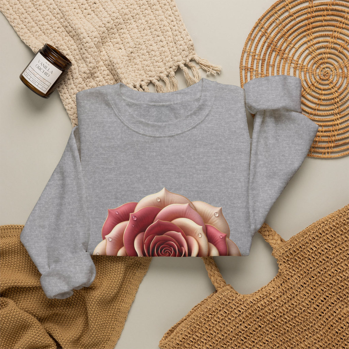 Rose Bloom Crewneck Sweatshirt
