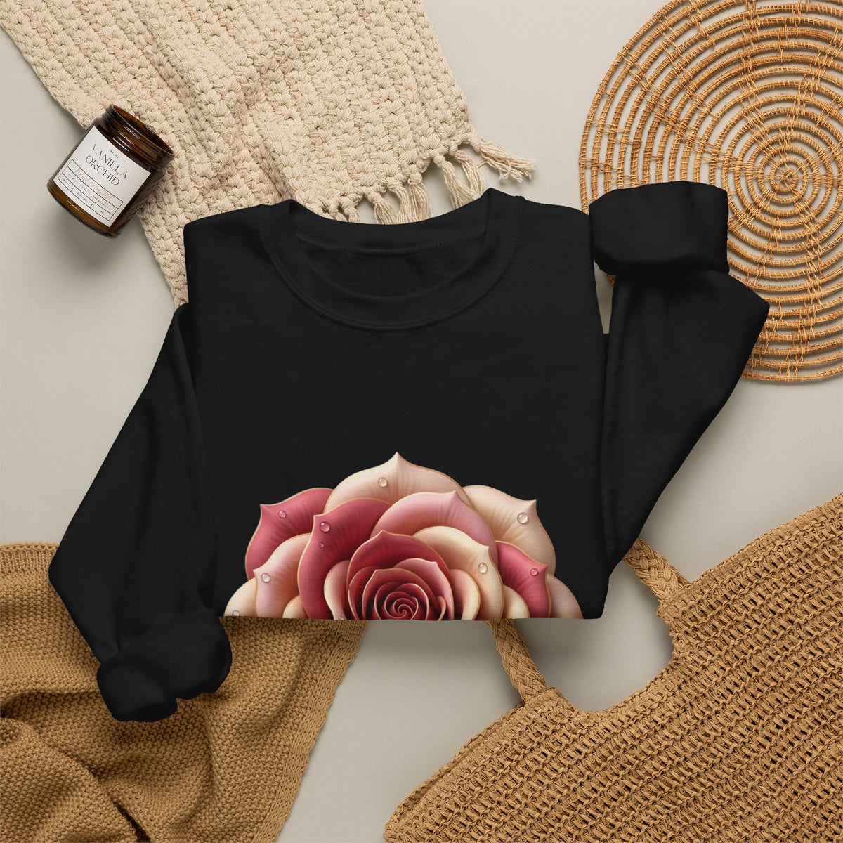 Rose Bloom Crewneck Sweatshirt
