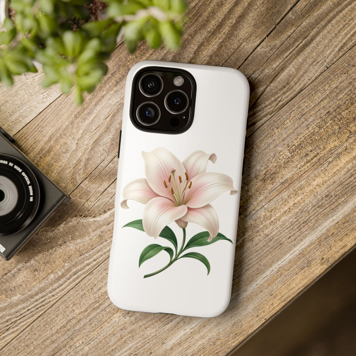 Floral Lily Phone Case — Pink Lily Tough Protective Cover