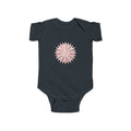 Infant Bodysuit with Soft Pink Floral Starburst Print — Baby Girl Onesie, Newborn Gift