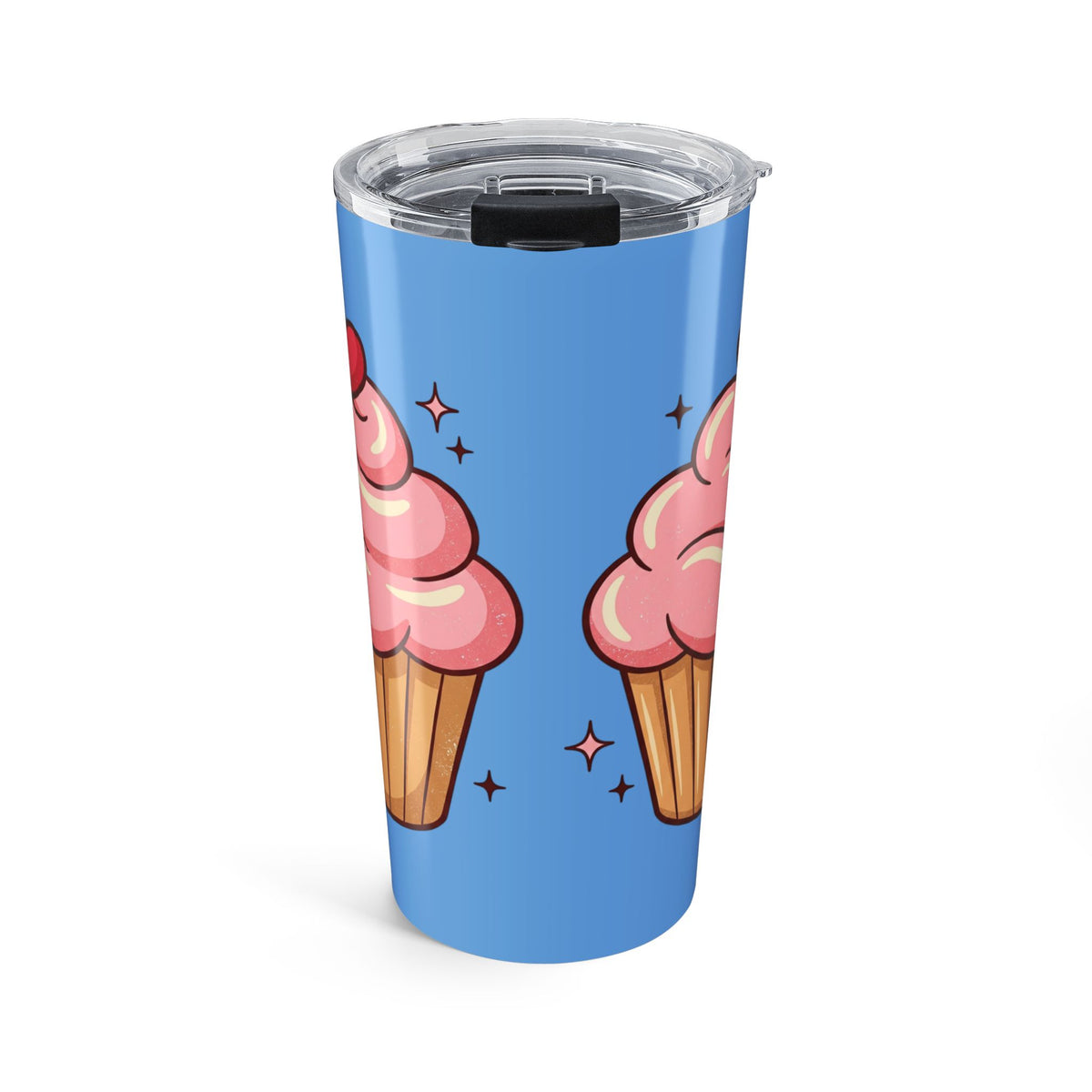 Pink Cupcake Tumbler 20oz- Light Blue