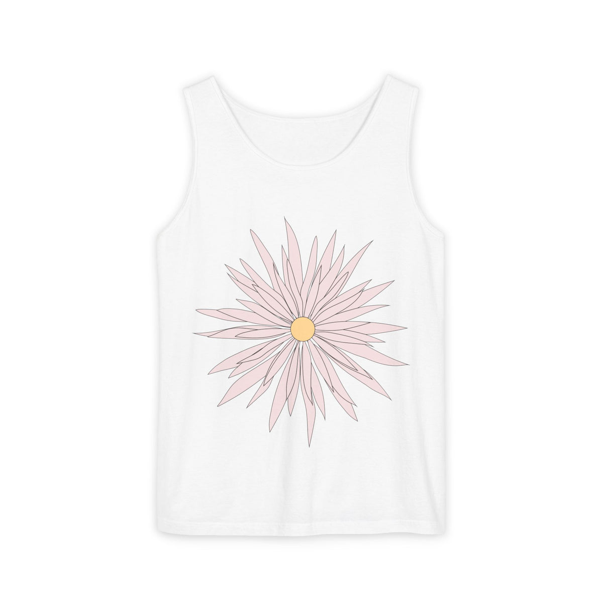 Dainty Pink Daisy Tank Top — Floral Graphic Summer Tank