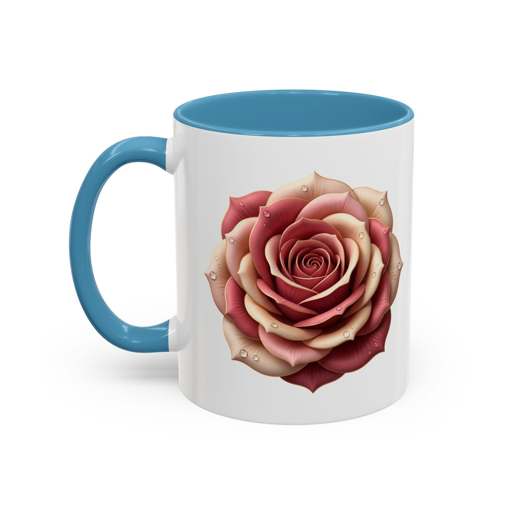 Rose Waterdrop Accent Coffee Mug — Floral 11/15oz