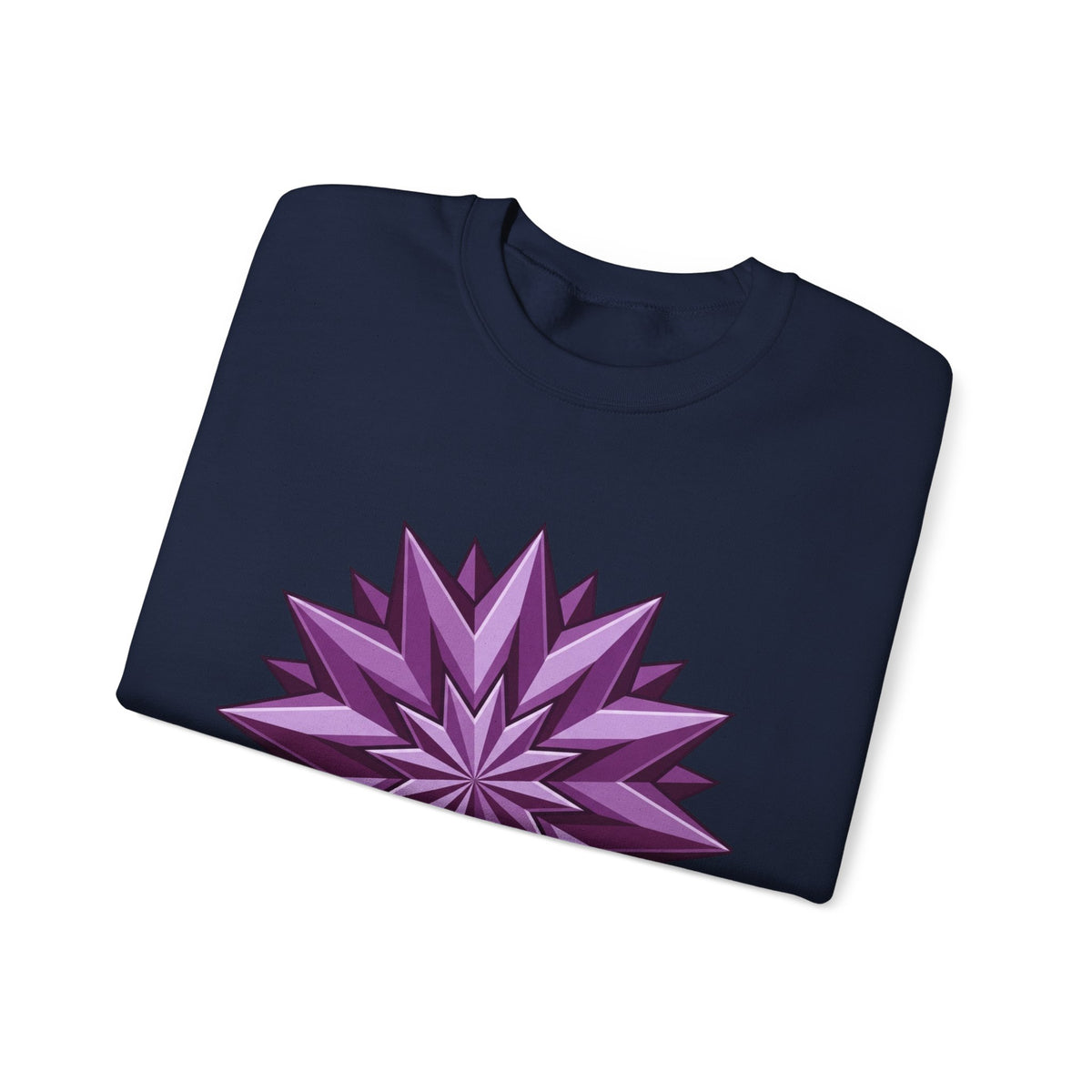 Purple Geometric Starburst Crewneck Sweatshirt