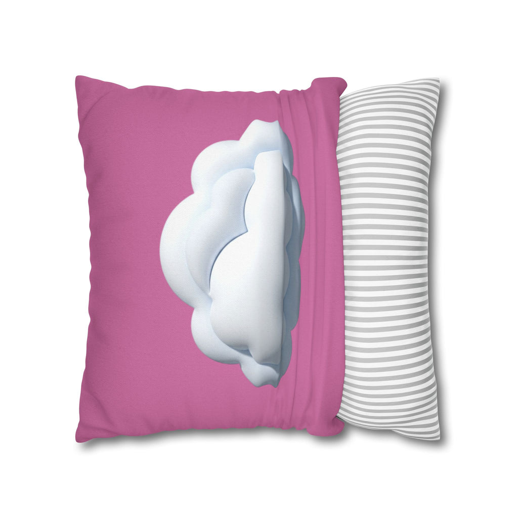 Cloud Graphic Pillowcase — Cute Pink Decorative Throw Pillow Cover