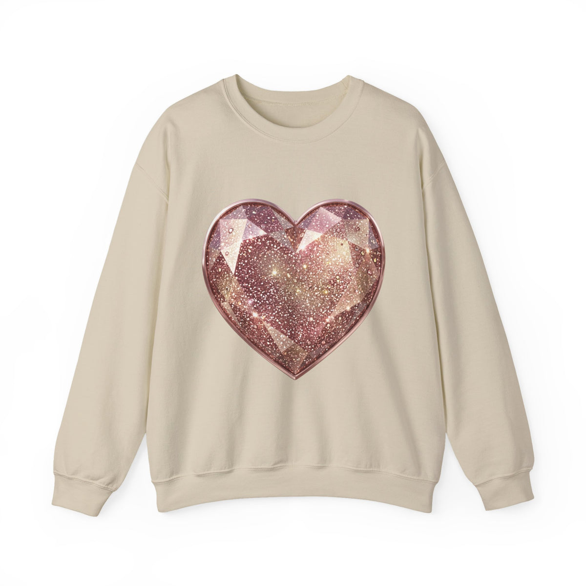 Glitter Gem Heart Sweatshirt — Sparkling Pink Heart Crewneck