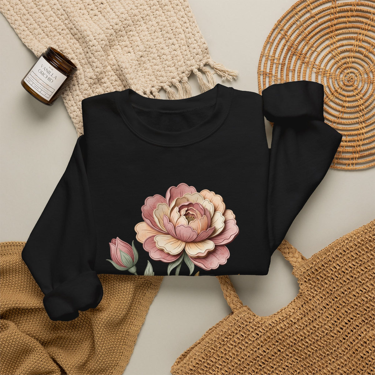Floral Rose Crewneck Sweatshirt