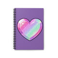 Sparkle Pastel Heart Spiral Notebook — Ruled Journal for Teens & Gift- Light Purple