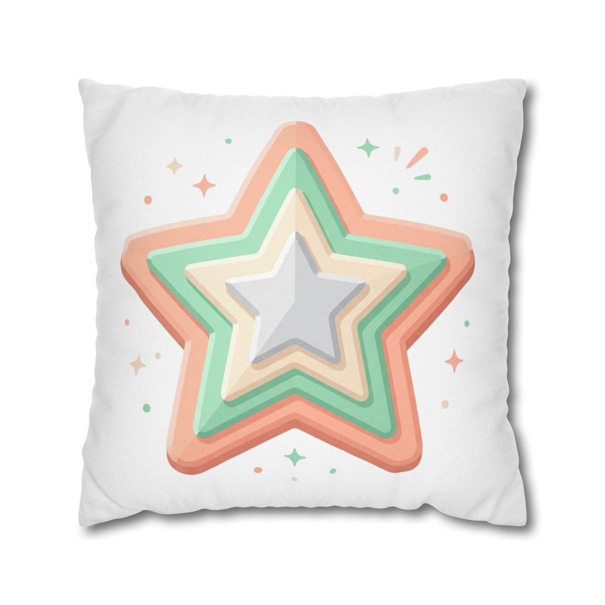 Star Shape Spun Polyester Square Pillowcase