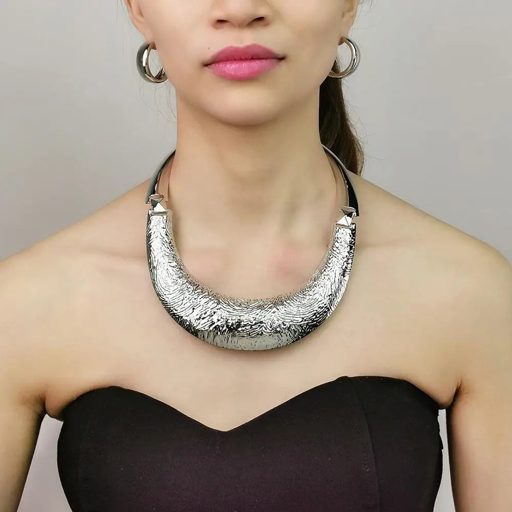 Choker Necklaces Fashion Metal Statement Necklaces For Women Punk Jewelry Big Pendant Accessories