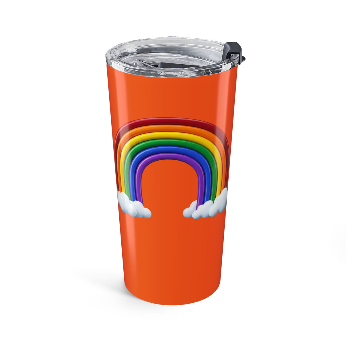 20oz Rainbow Tumbler — Bright Orange Stainless Steel Travel Cup