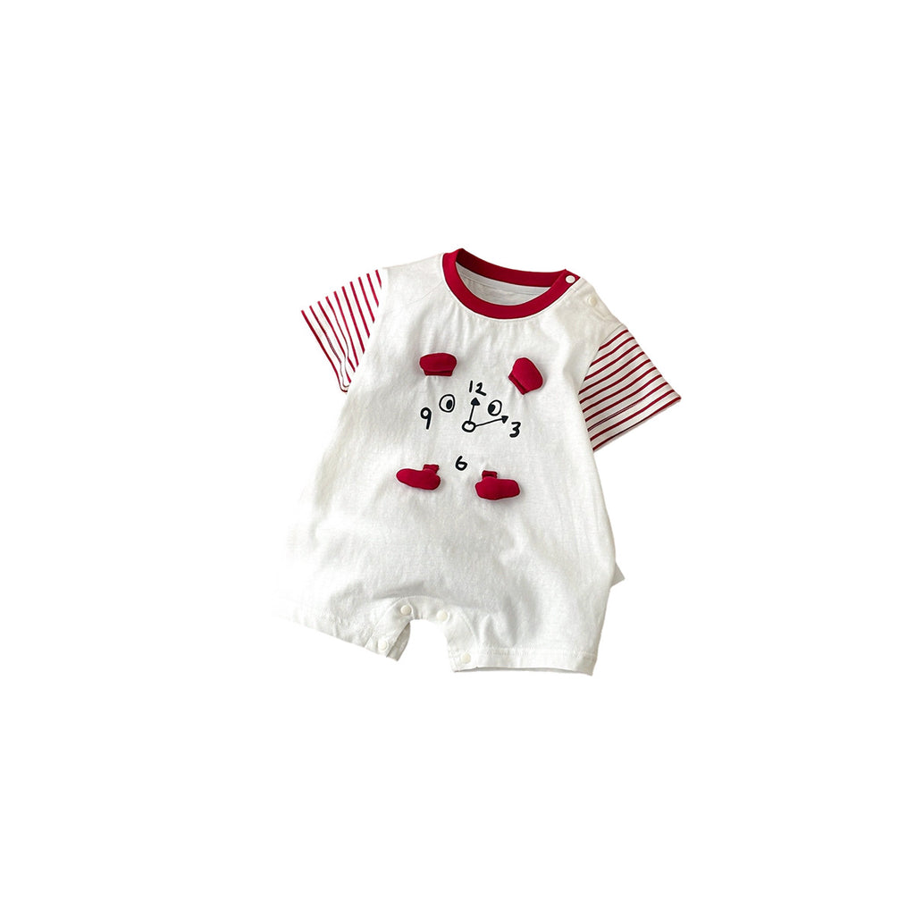 Cartoon Stripes Summer Baby Clothes Boy Onesie Lightweight Crawling Suit