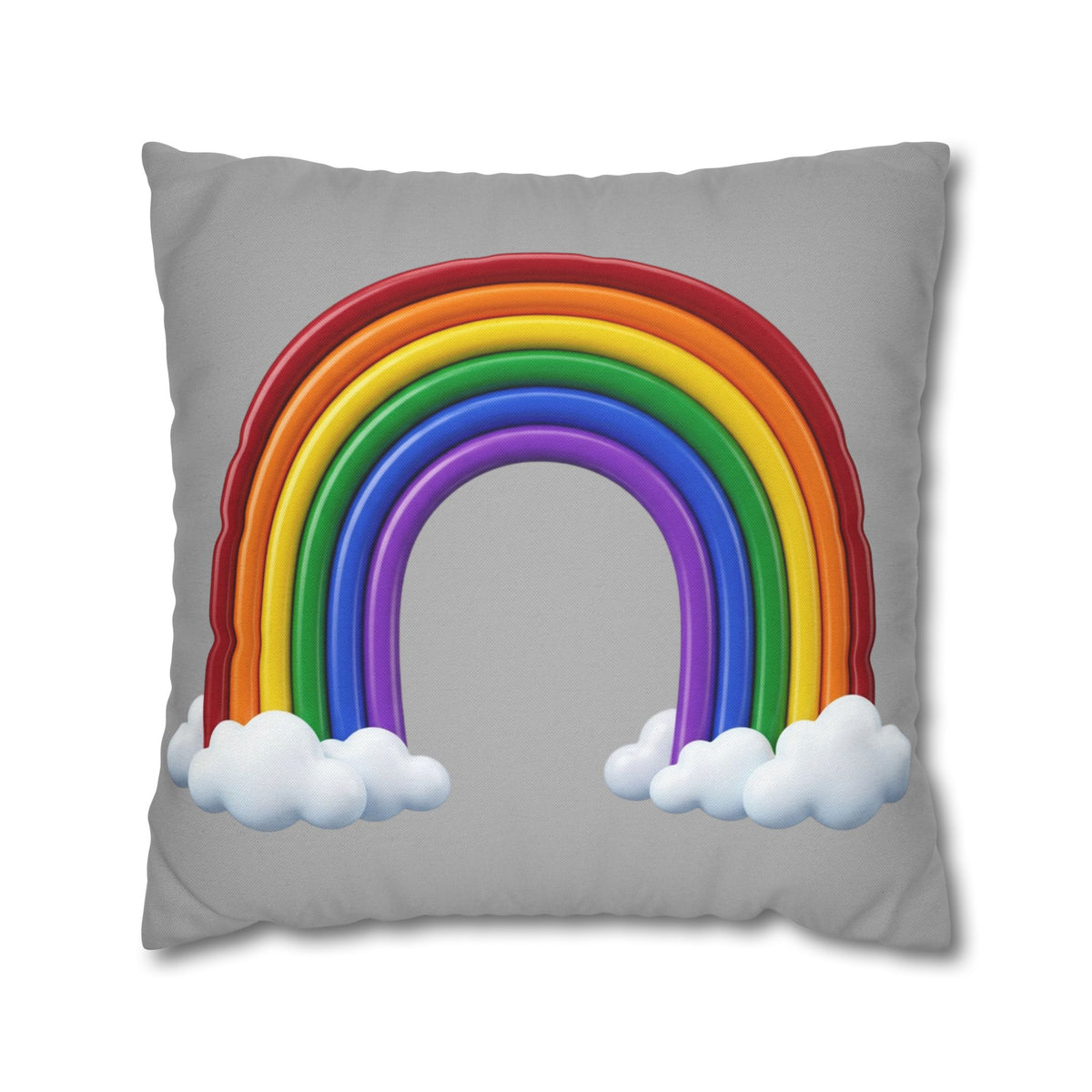 Rainbow Grey Spun Polyester Square Pillowcase