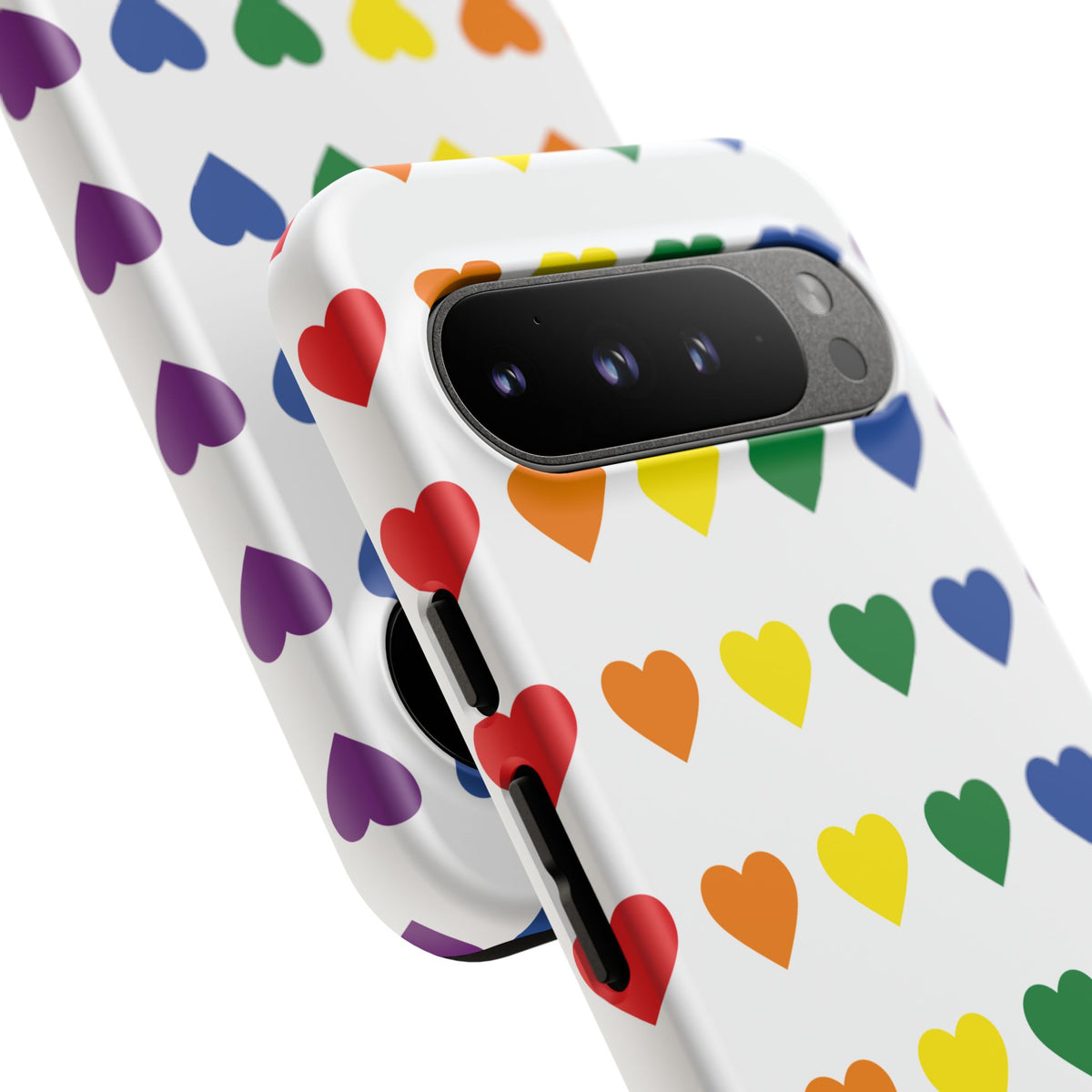 Rainbow Heart Tough Phone Case — Pride Pattern Protective Cover