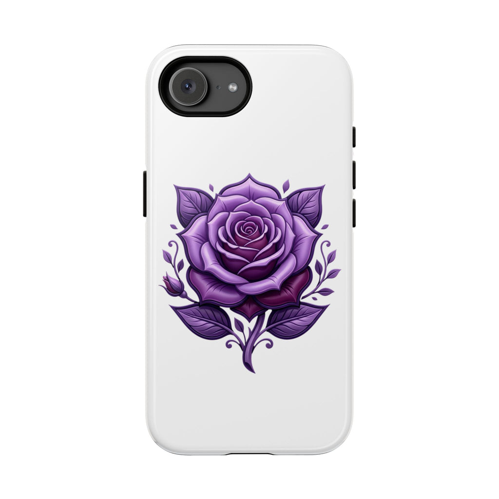 Purple Rose Tough Phone Case — Floral Protective Phone Cover