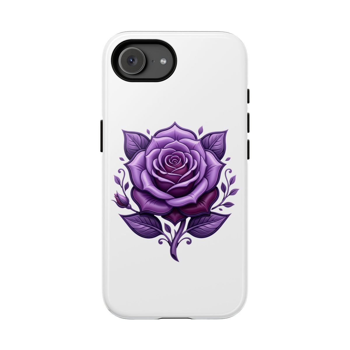 Purple Rose Tough Phone Case — Floral Protective Phone Cover
