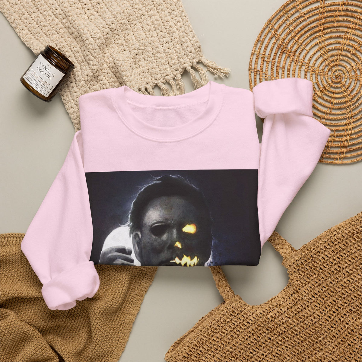 Halloween Michael Myers Mask Crewneck Sweatshirt