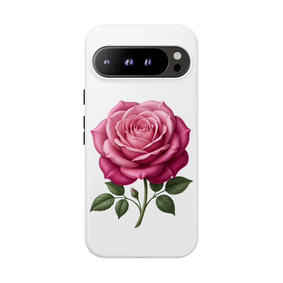 Pink Rose Tough Phone Case — Floral Protective iPhone Cover