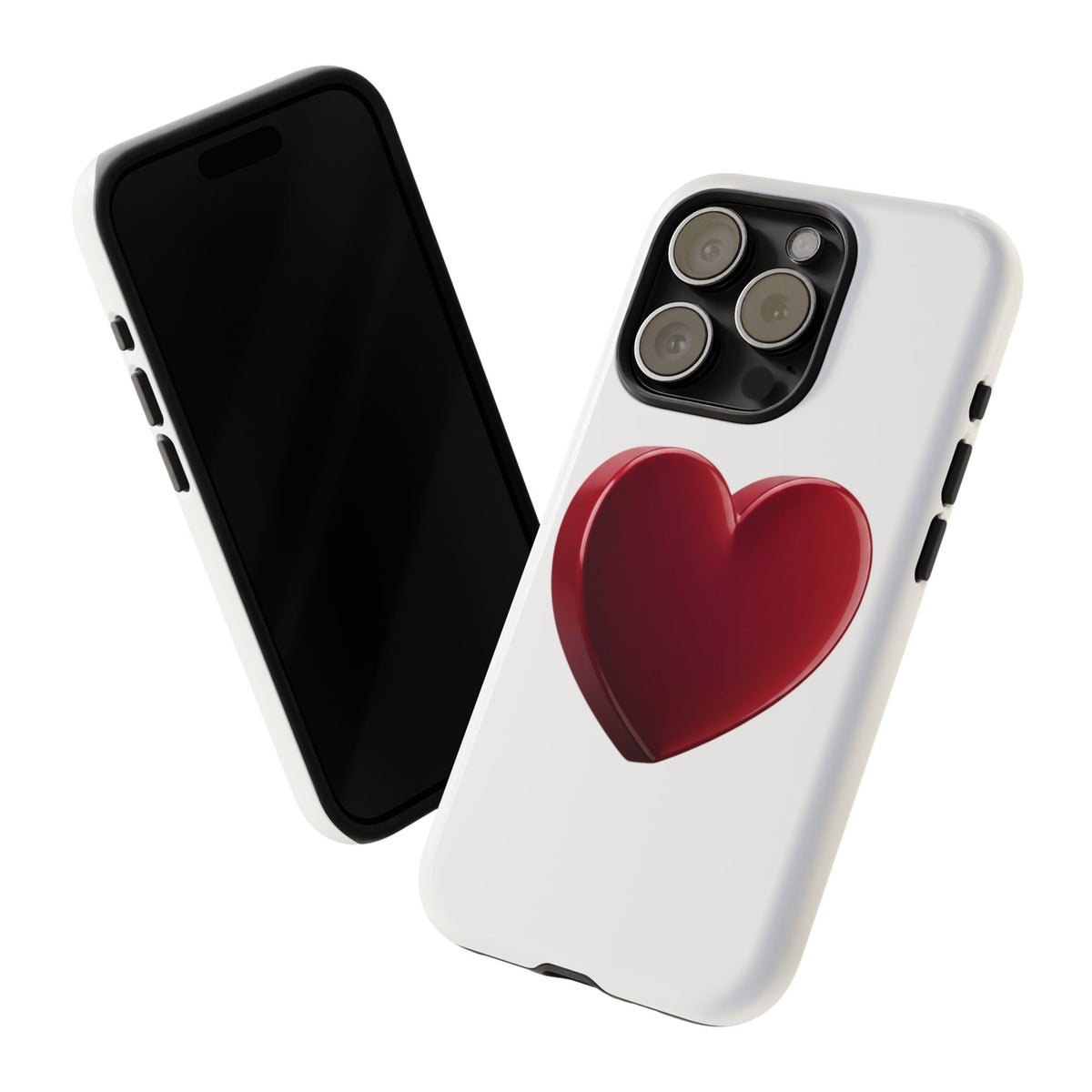 Heart Tough Phone Case - Red 3D Heart Protective Phone Case