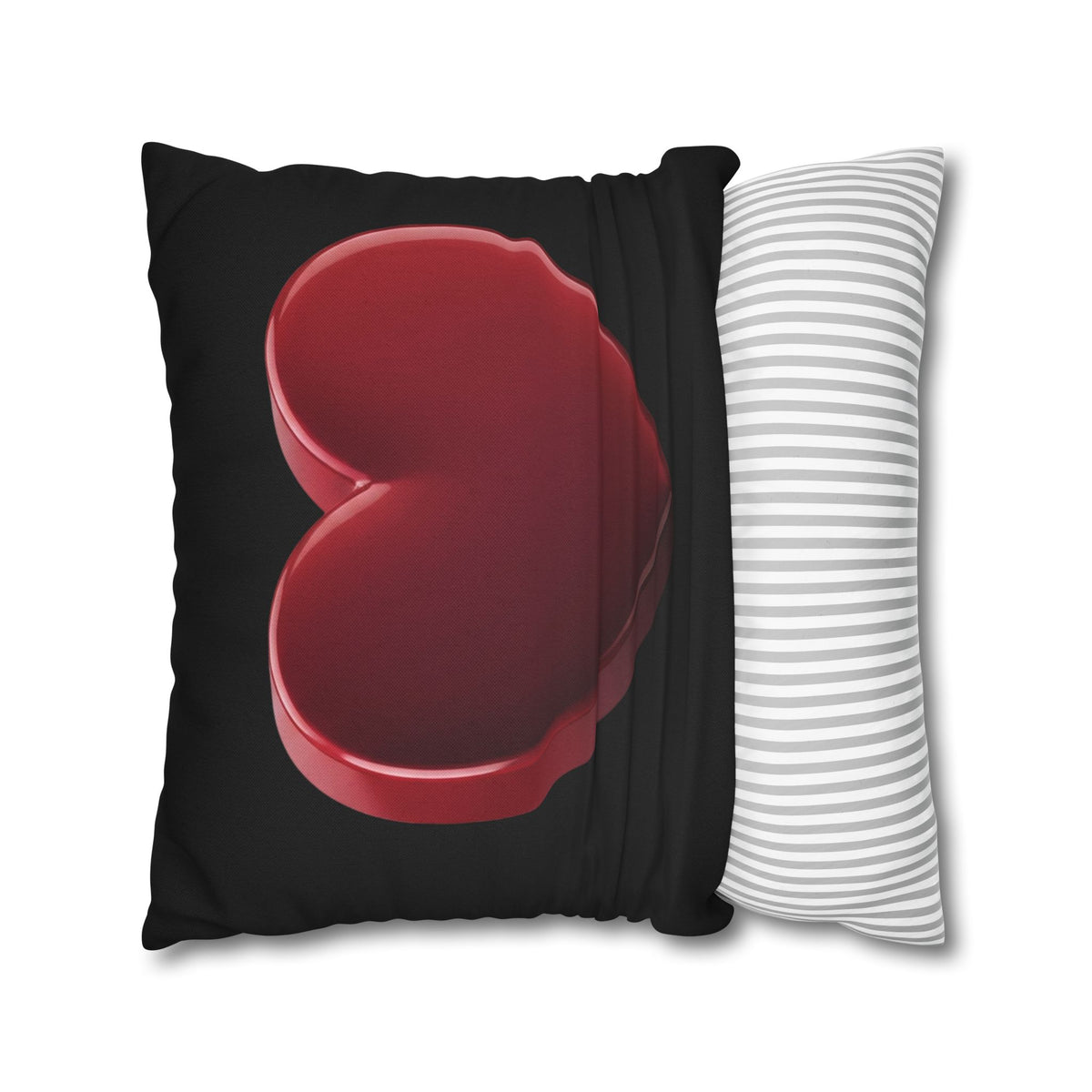 Red Heart Black Spun Polyester Square Pillowcase