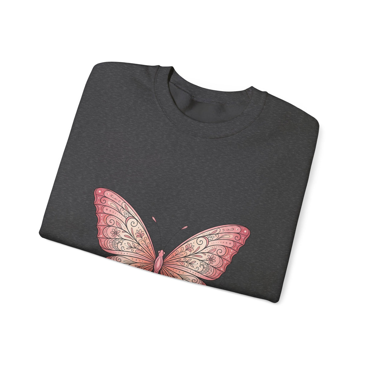 Pink Watercolor Butterfly Crewneck Sweatshirt