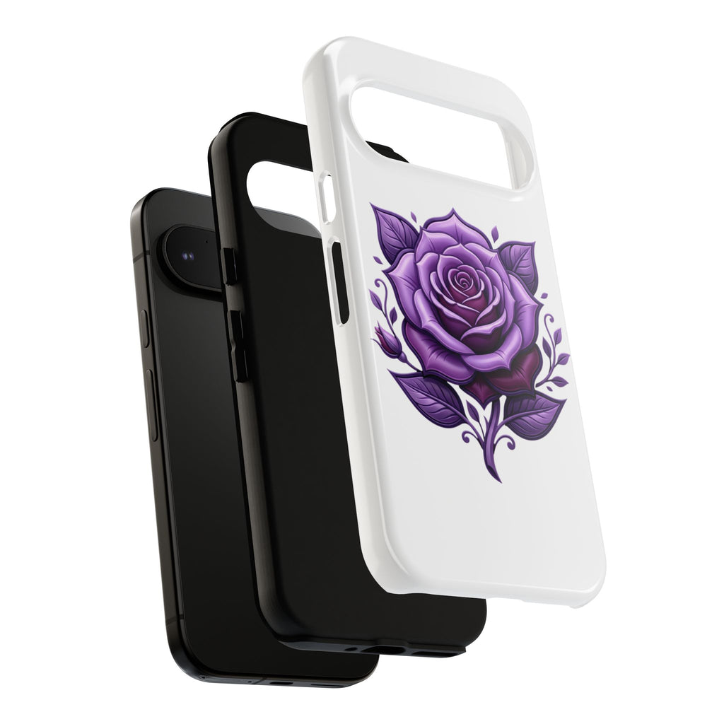 Purple Rose Tough Phone Case — Floral Protective Phone Cover