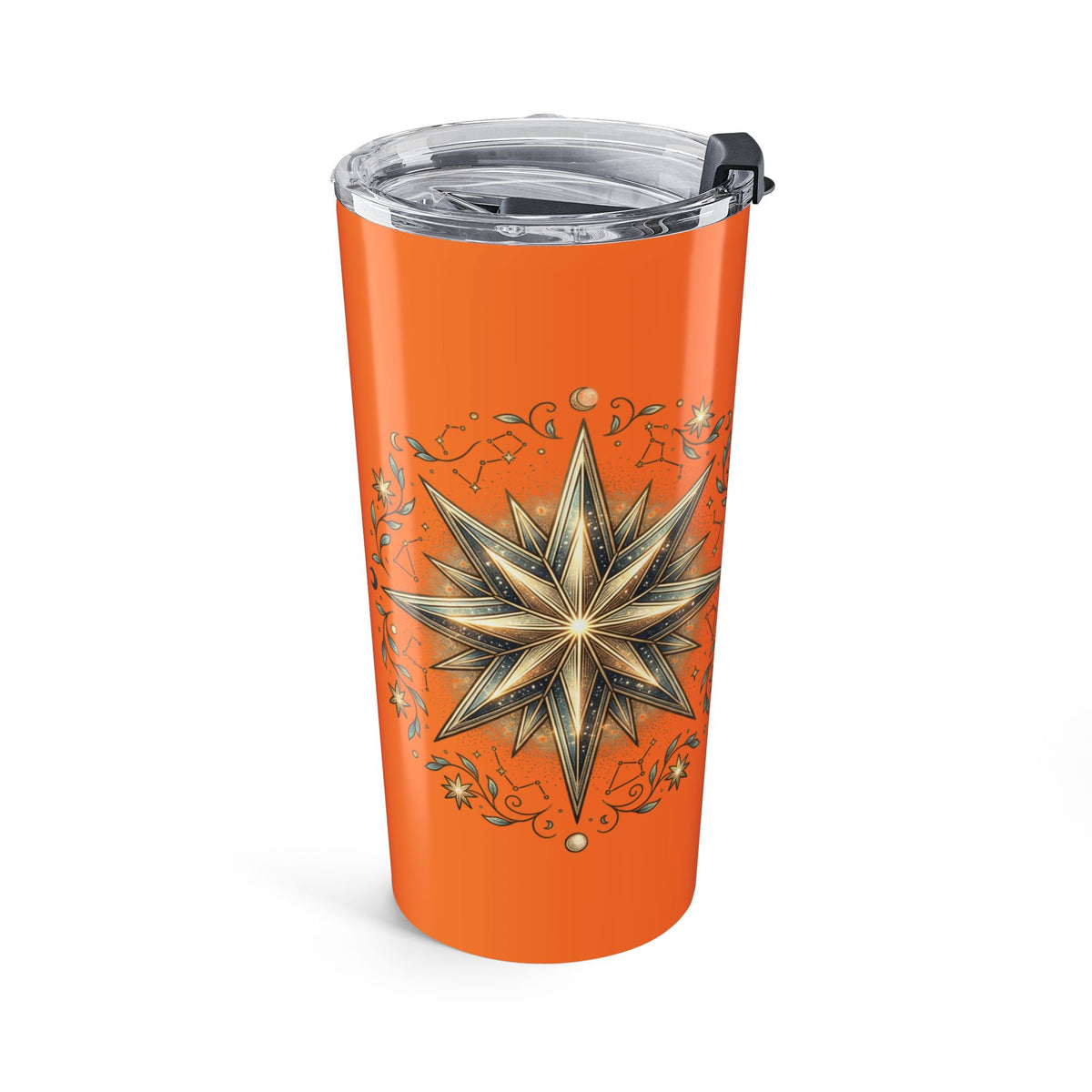 Star Print Orange Insulated Tumbler 20oz