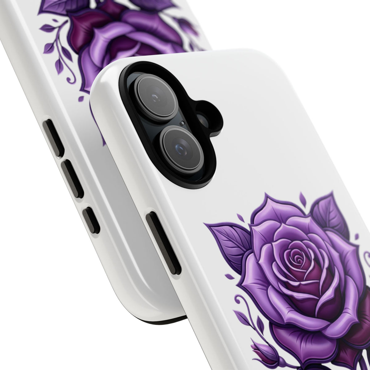 Purple Rose Tough Phone Case — Floral Protective Phone Cover