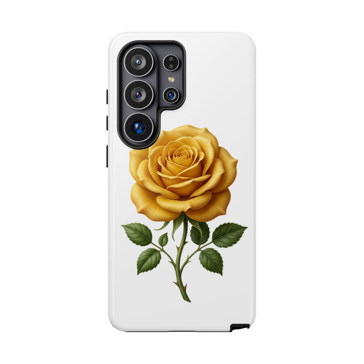 Yellow Rose Phone Case — Vintage Floral Tough Protective Cover