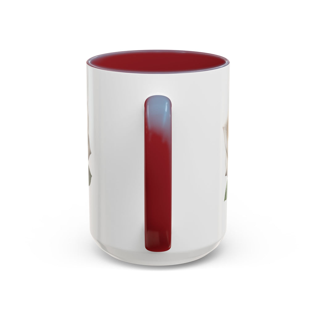 White Rose Accent Coffee Mug — Elegant Floral 11/15oz Ceramic