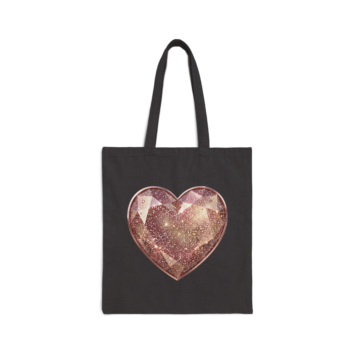 Glitter Rose Gold Heart Tote