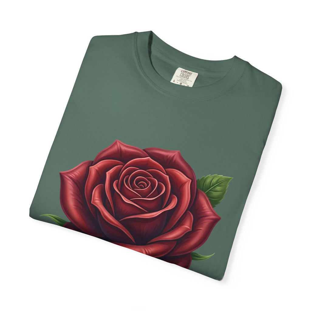 Rose Graphic T‑Shirt — Large Red Rose Floral Tee