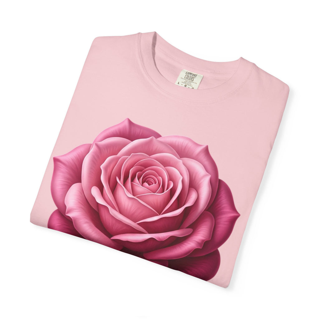 Vintage Pink Rose T-Shirt — Botanical Floral Graphic Tee