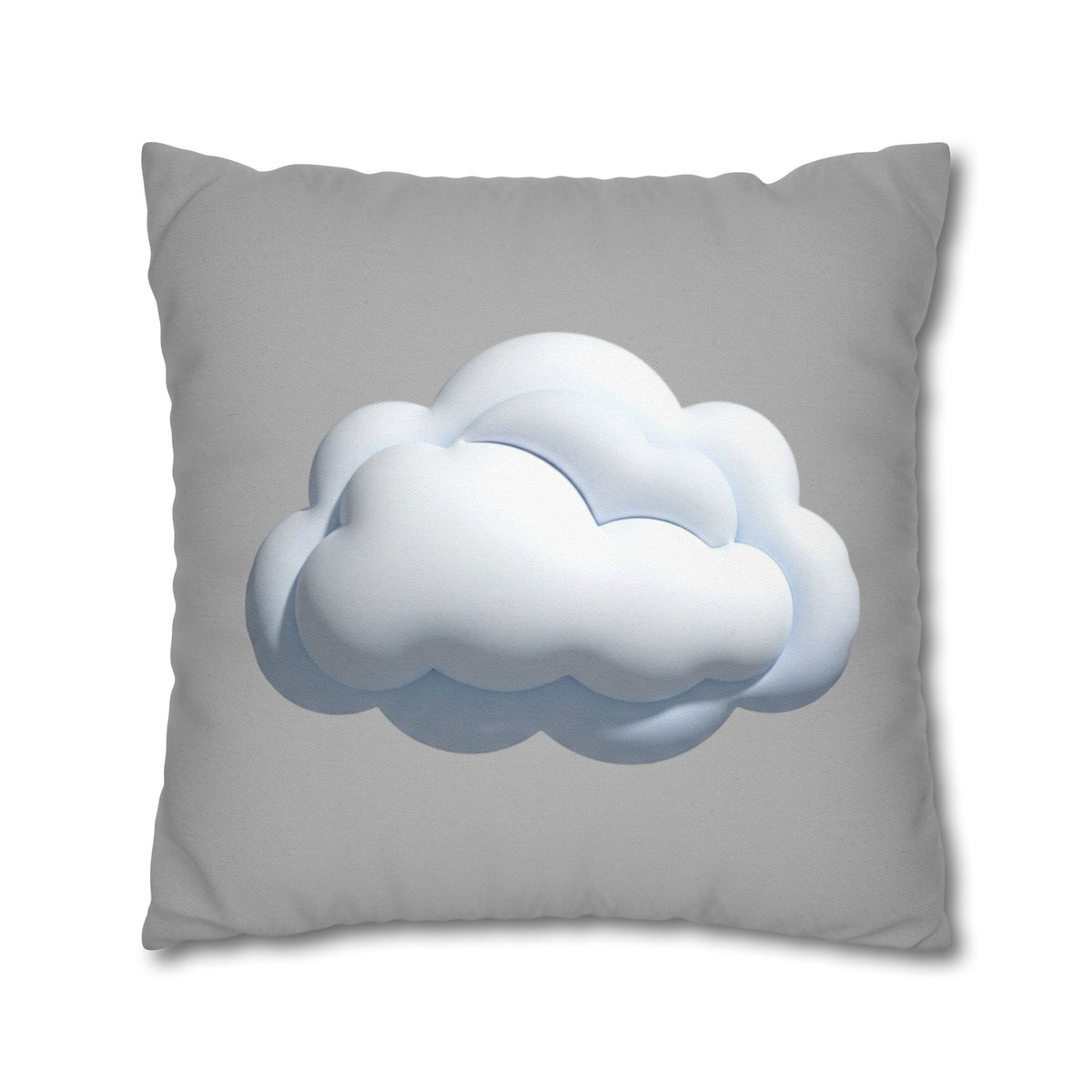 Cloud Throw Pillow Cover — Soft Light Gray Decorative Square Pillowcase