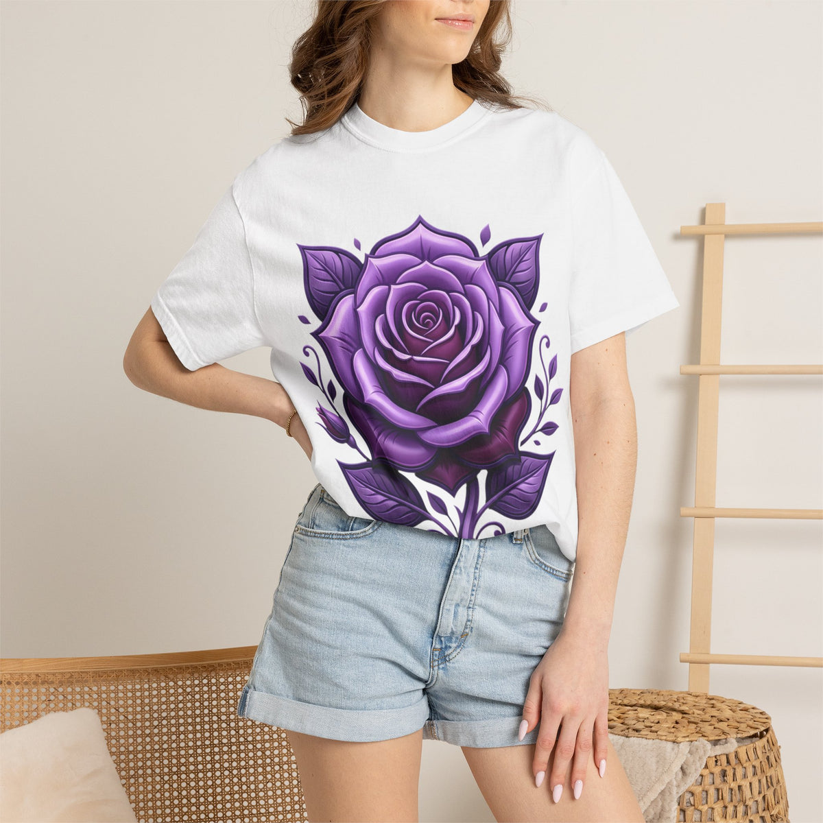 Purple Rose Graphic T-Shirt