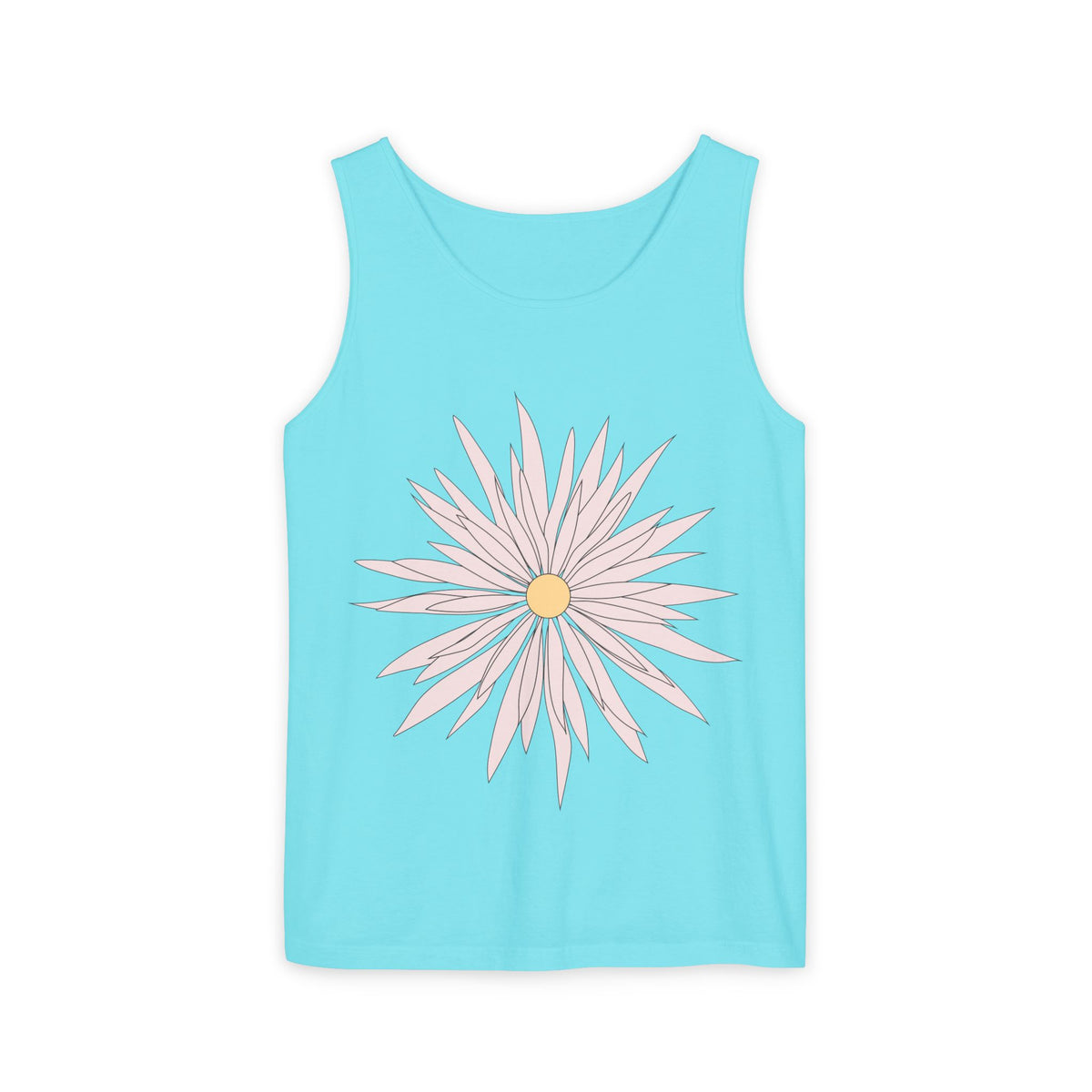 Dainty Pink Daisy Tank Top — Floral Graphic Summer Tank