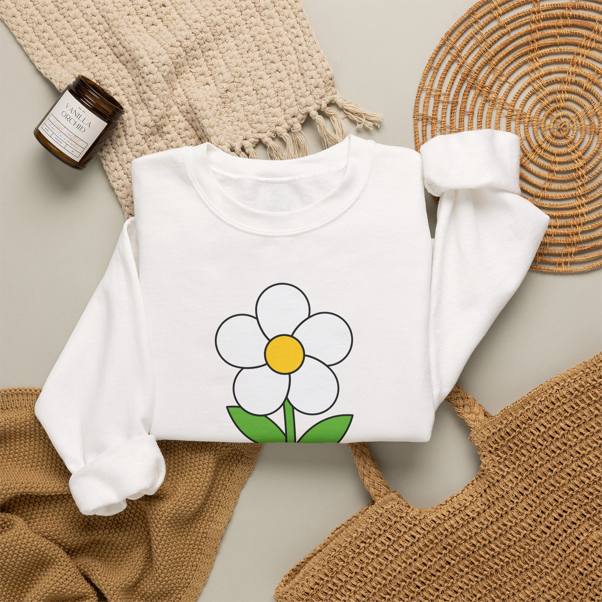 Daisy Graphic Crewneck Sweatshirt