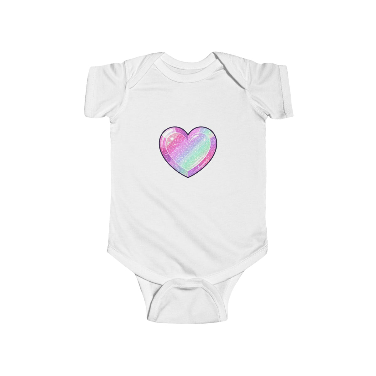 Pastel Glitter Heart Infant Bodysuit