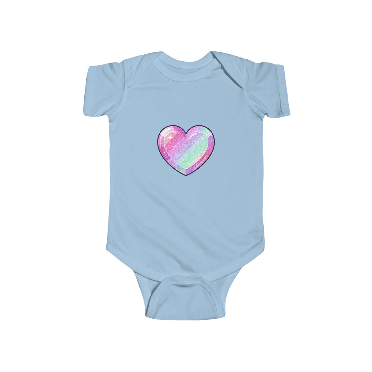 Pastel Glitter Heart Infant Bodysuit