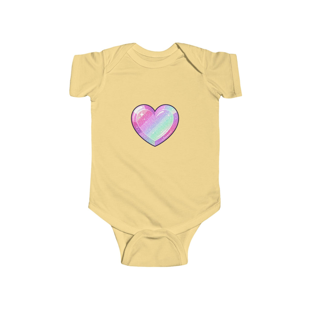 Pastel Glitter Heart Infant Bodysuit