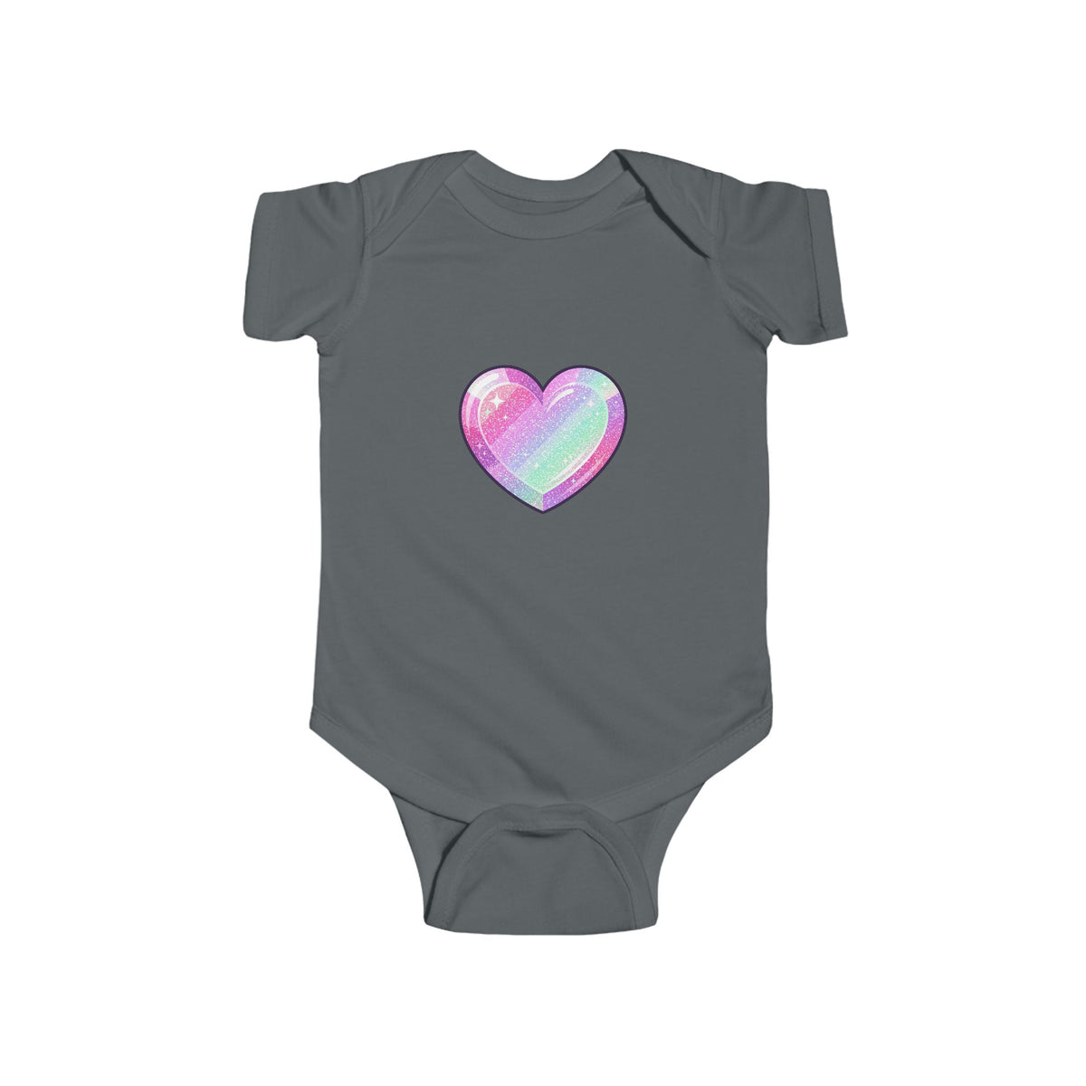 Pastel Glitter Heart Infant Bodysuit