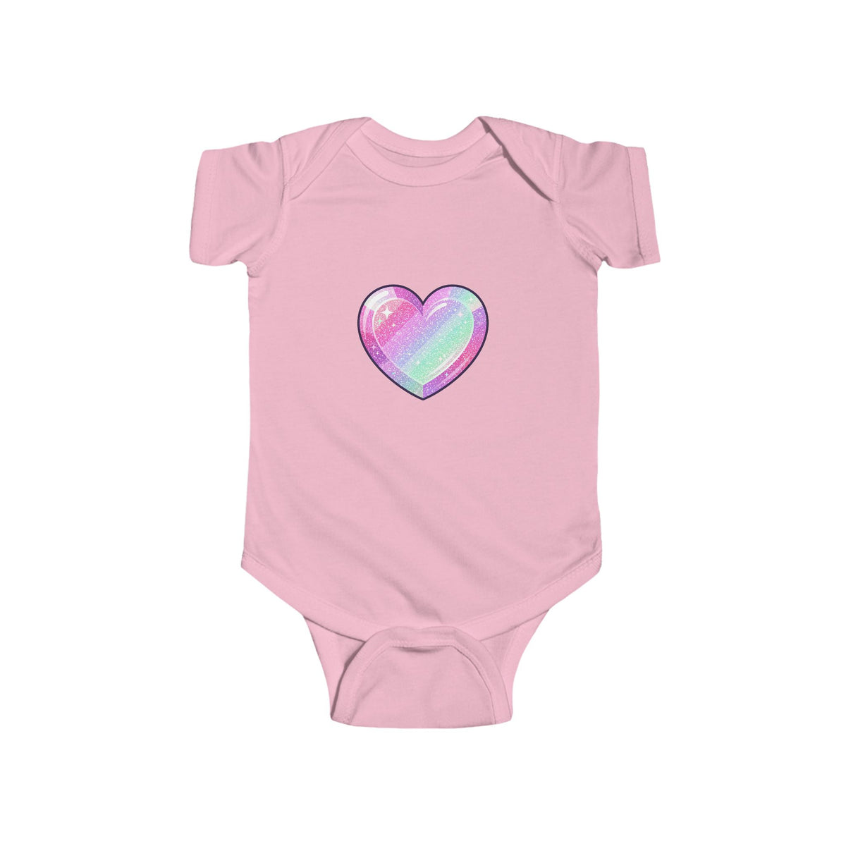 Pastel Glitter Heart Infant Bodysuit