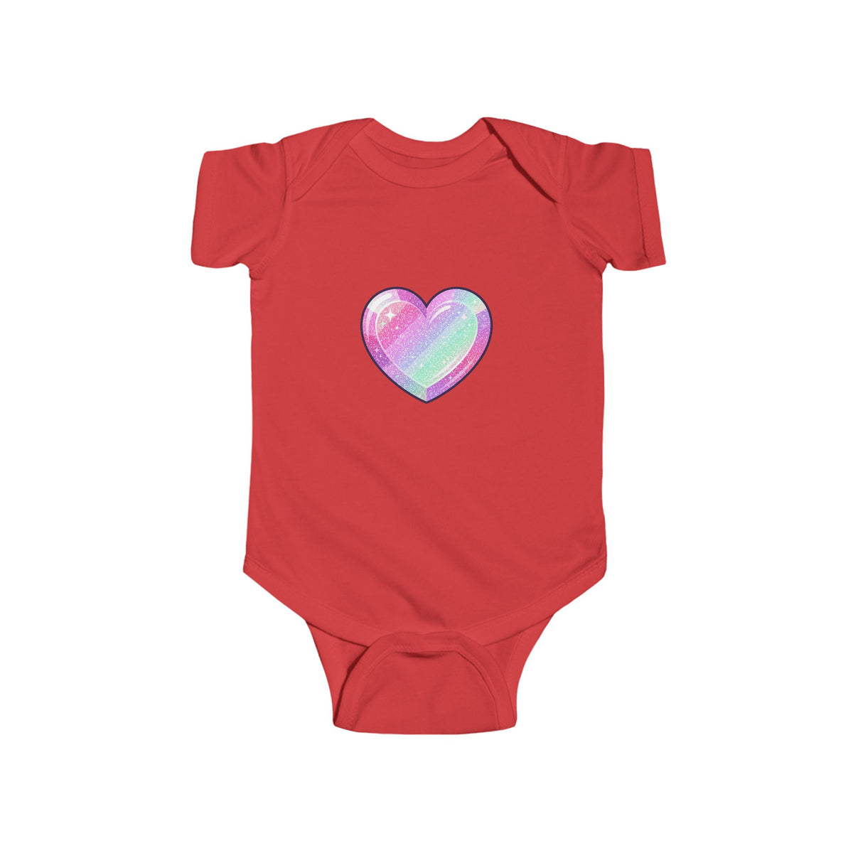 Pastel Glitter Heart Infant Bodysuit