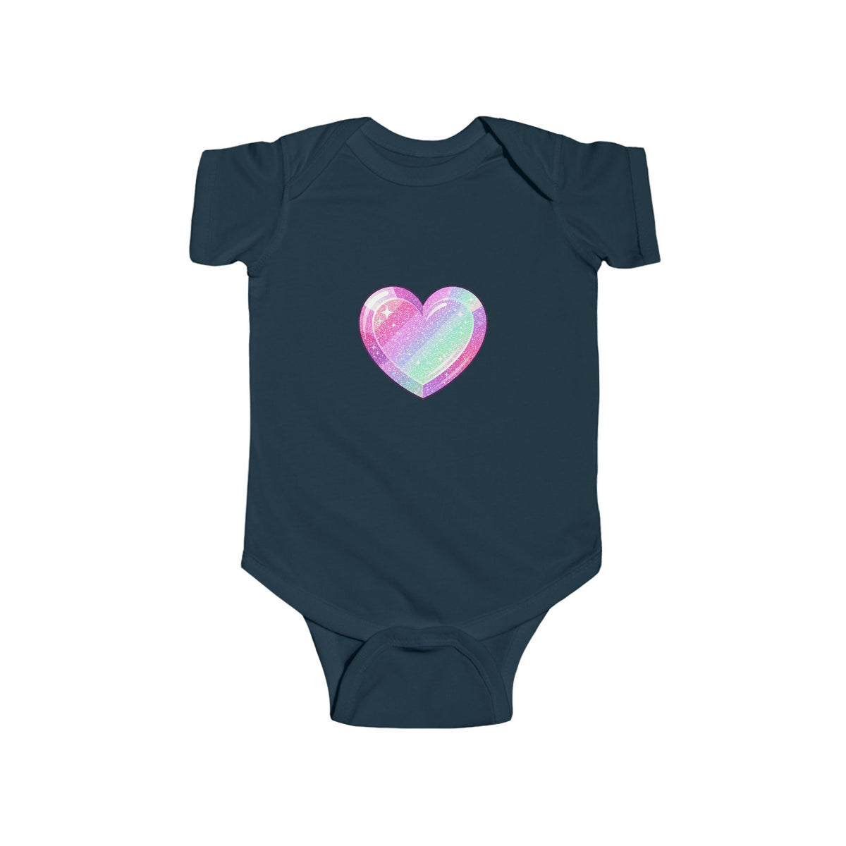 Pastel Glitter Heart Infant Bodysuit