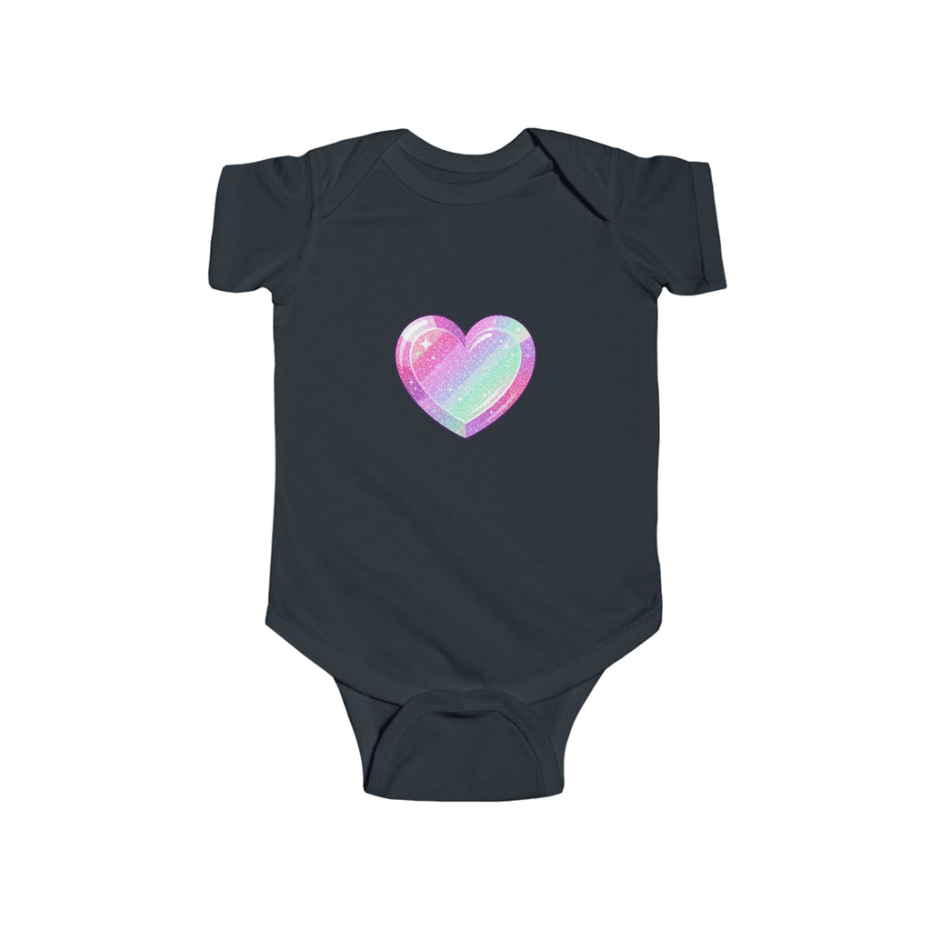 Pastel Glitter Heart Infant Bodysuit