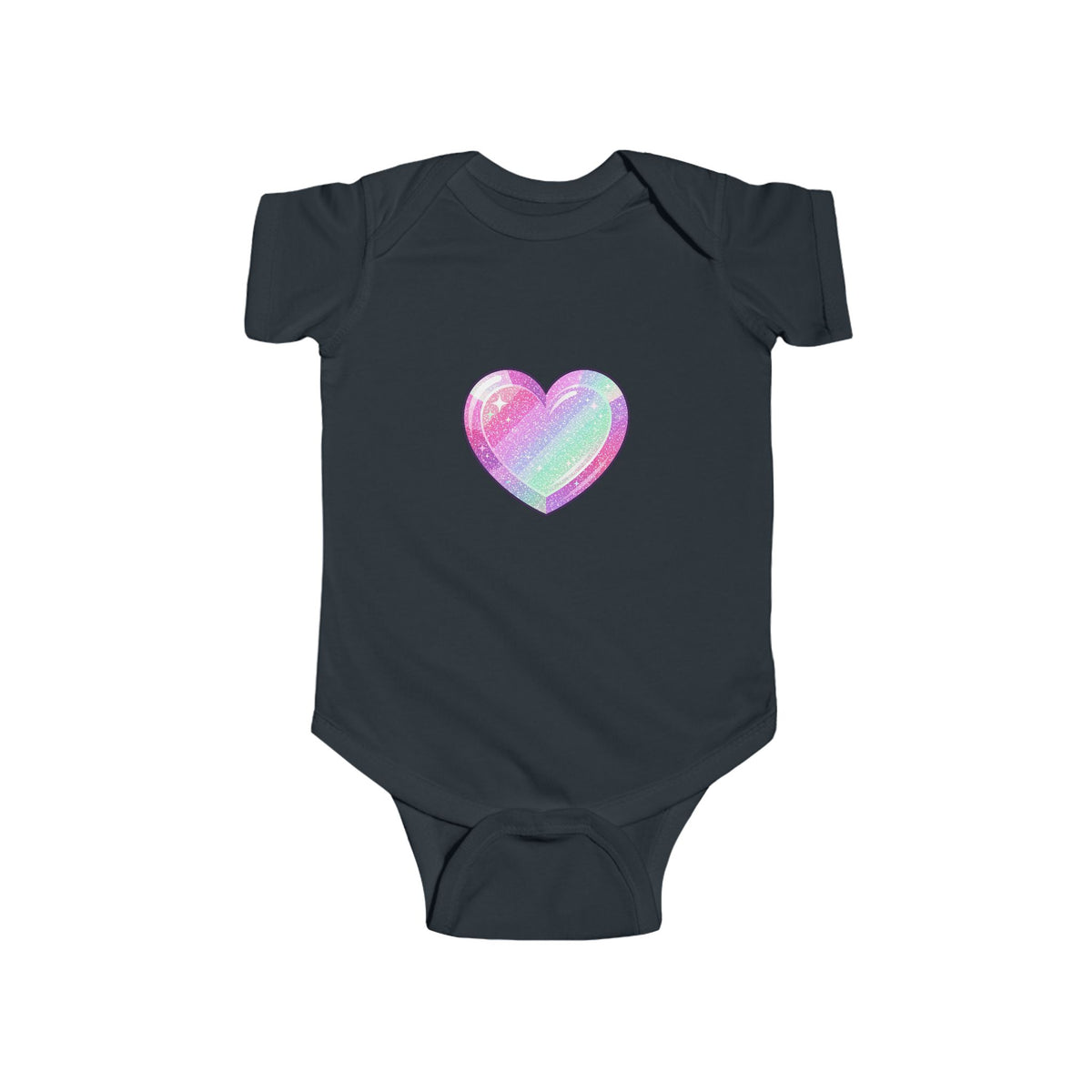 Pastel Glitter Heart Infant Bodysuit