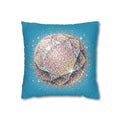 Glittery Turquoise Spun Polyester Square Pillowcase
