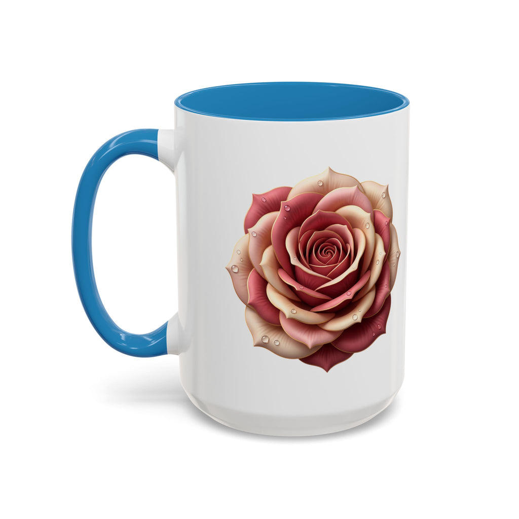 Rose Waterdrop Accent Coffee Mug — Floral 11/15oz
